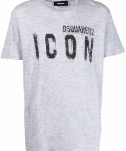 Dsquared2 Icon Spray Katoenen T-shirt Grijs