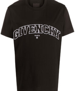 Geborduurd T-shirt met Givenchy College-logo zwart