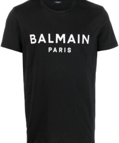 Balmain Paris Print Logo Zwart T-shirt