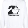 Dsquared2 Cool Fit Maple Leaf Hoodie Wit