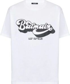Balmain T-shirt met logoprint uit de jaren 70 in wit