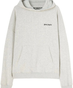 Hoodie met geborduurd logo van Palm Angels in grijs