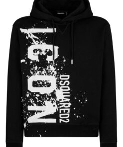 Dsquared2 Icon Splash Logo Hoodie Zwart