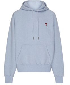 Ami Paris Ami de Coeur Hart Logo Hoodie in Lichtblauw
