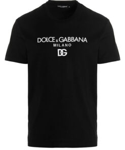 Dolce & Gabbana geborduurd T-shirt met DG Milano-logo in zwart